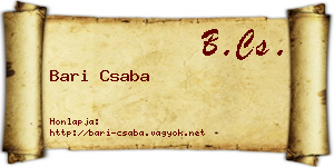 Bari Csaba névjegykártya